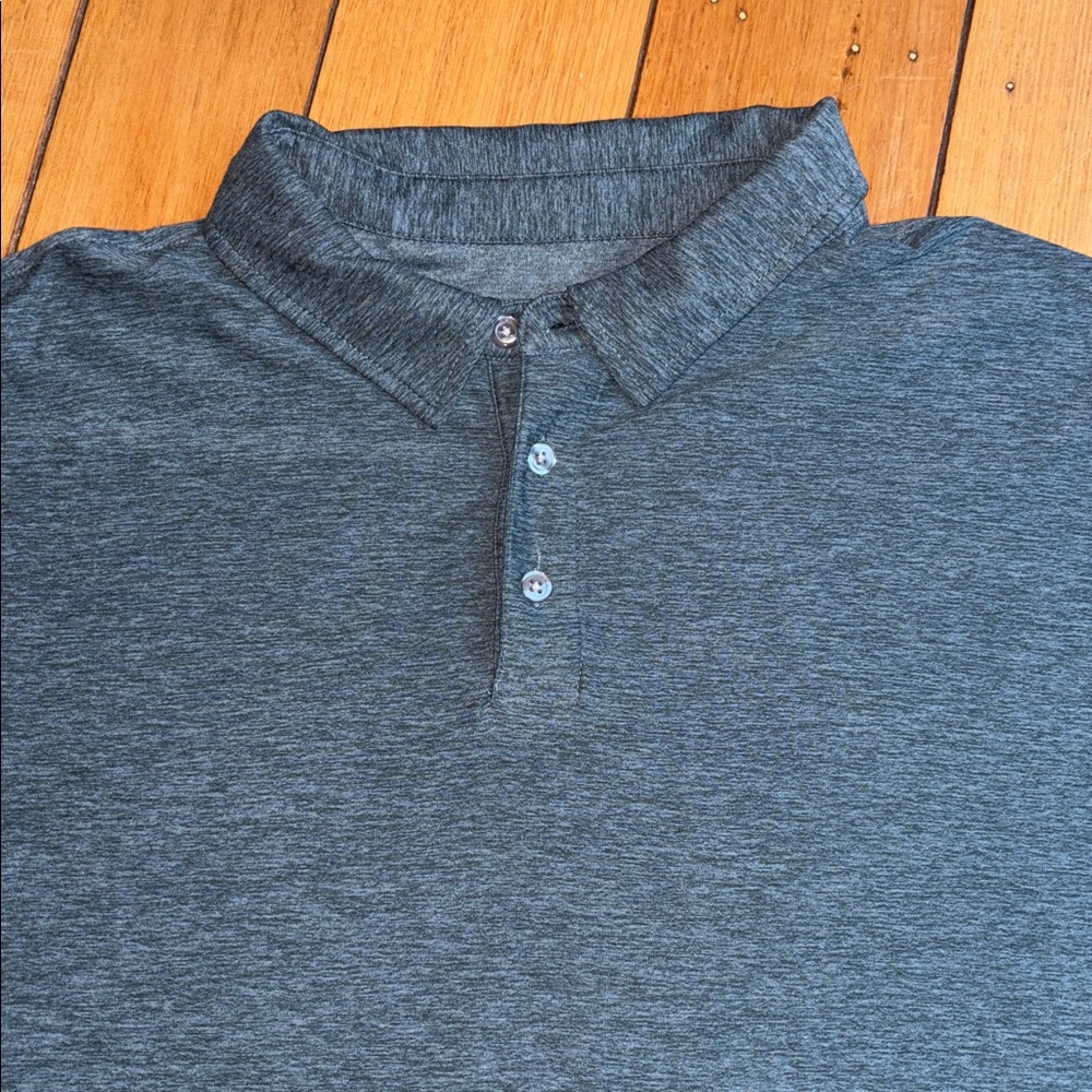 Vuori strato tech polo short sleeve shirt size XL green heather super soft - Picture 3 of 6
